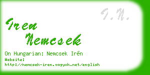 iren nemcsek business card